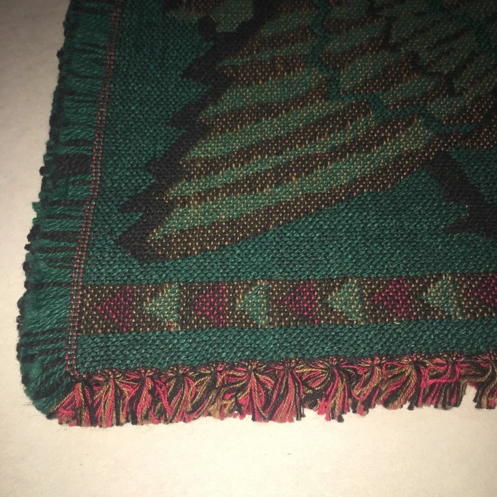 Thanksgiving Turkey Placemats Set Of 4 Tapestry Woven Primitive Style
